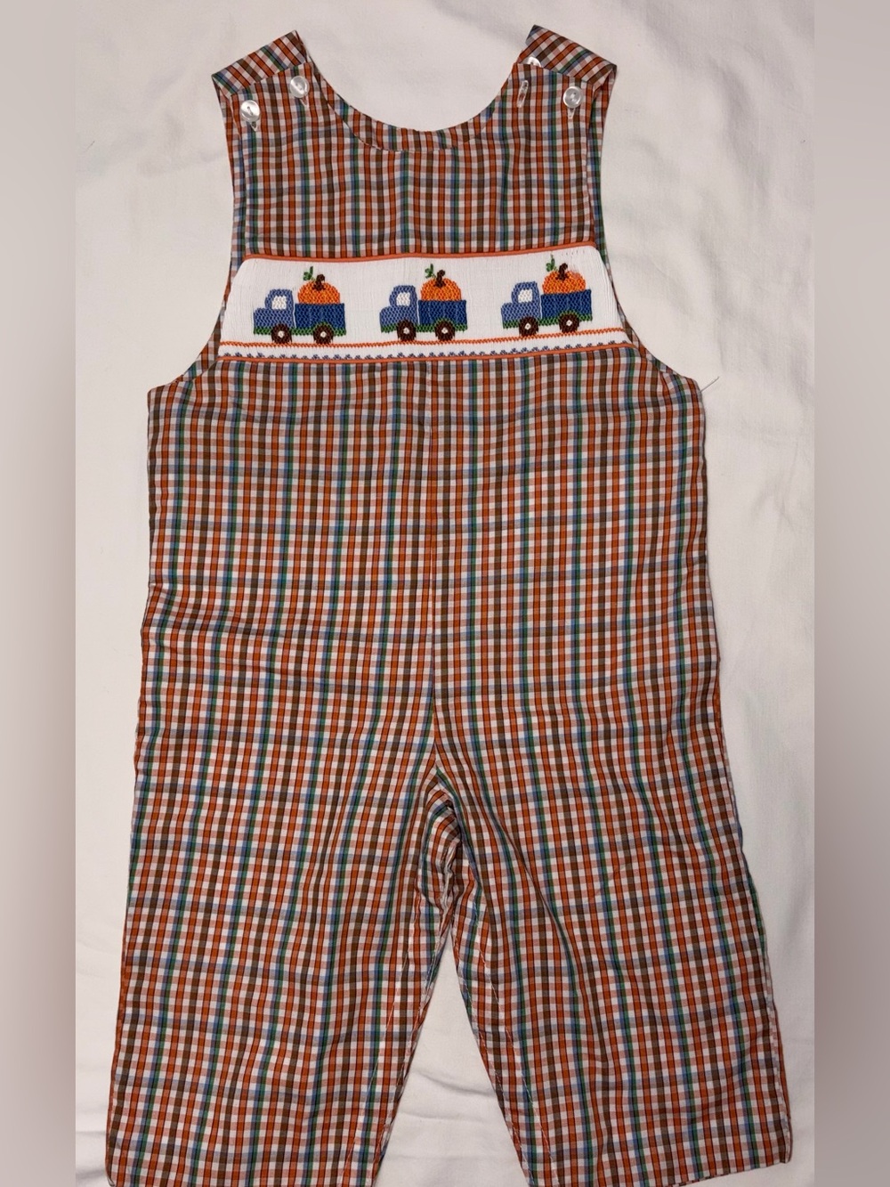 Anavini fully lined smocked and embroidered Jon Jon sz 12-18 months NWT
